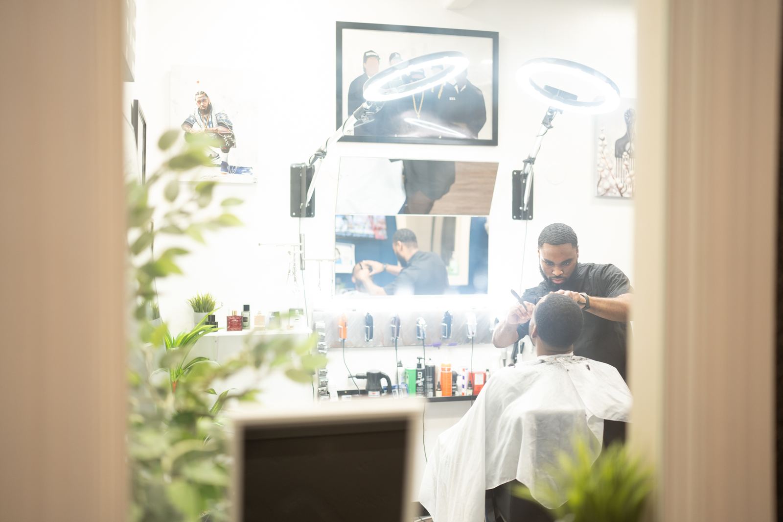 Private barbershop interior in North Austin